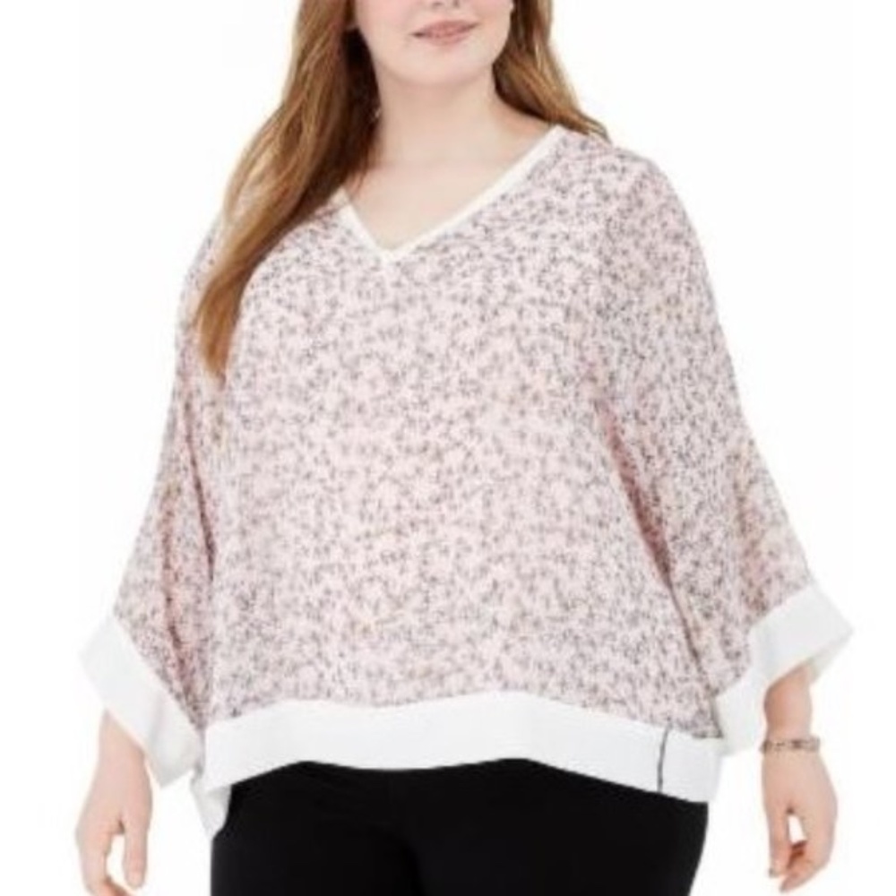 Tommy Hilfiger Plus Size Printed Chiffon Blouse